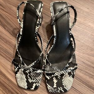 H&M snake print sandal with small heel